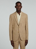 Beige sanded wool, silk and cotton suit - 22EC3VAXO-VX18/56