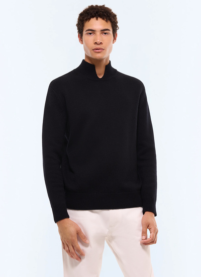 Men's sweater black cashmere and certified wool Fursac - A2GOWI-GA08-B020