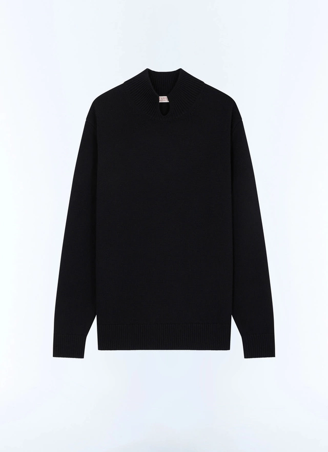 Men's black cashmere and certified wool sweater Fursac - A2GOWI-GA08-B020