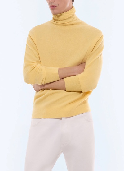Men's sweater pale yellow cashmere and certified wool Fursac - A2KROU-TA28-E004