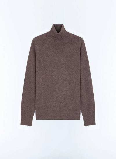 Men's taupe brown sweater Fursac - A2KROU-TA28-G014