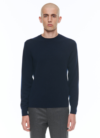 Men's sweater navy blue cashmere Fursac - A2TOUR-CA27-D030