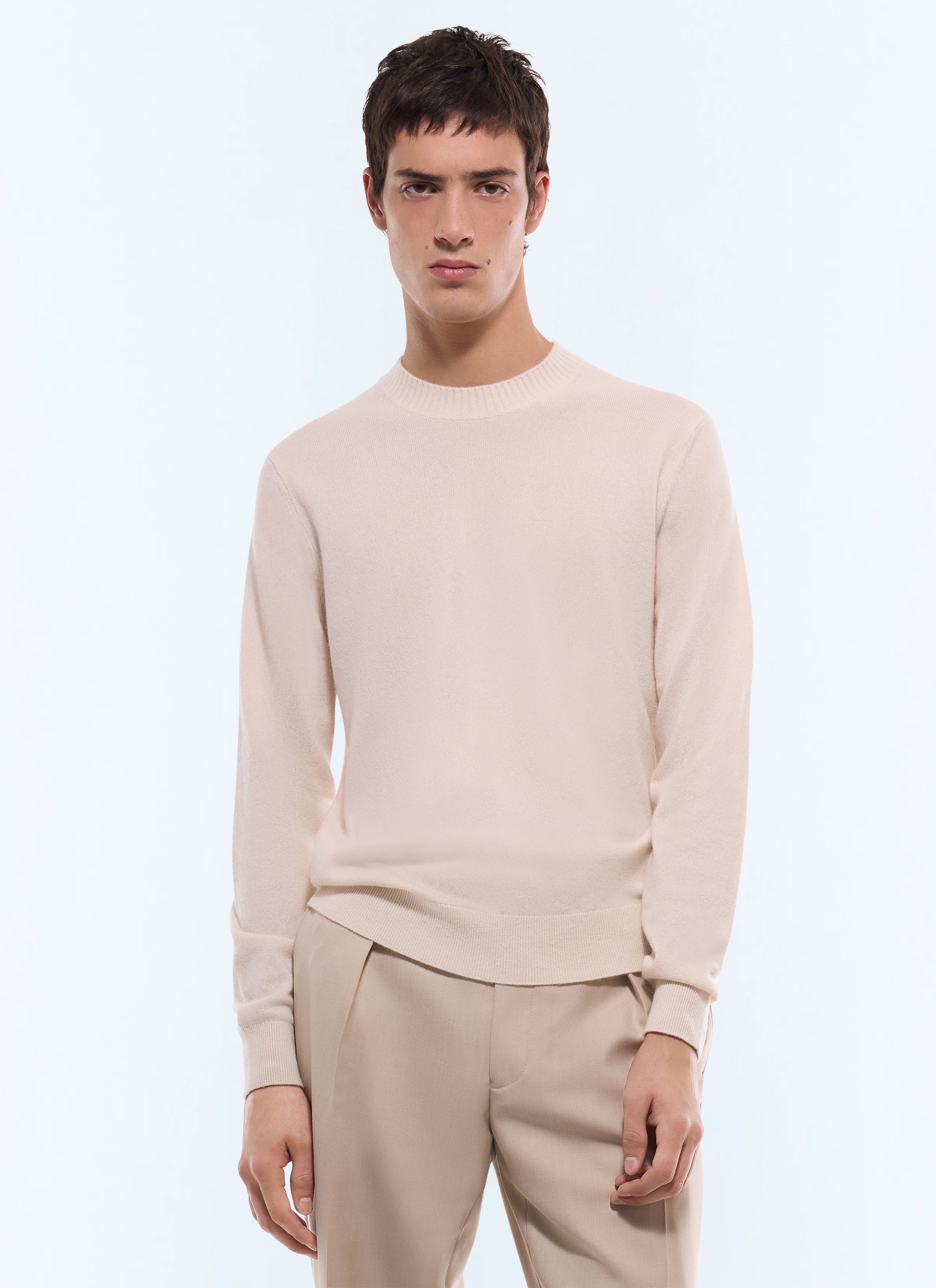 FURSAC - Cashmere crew neck sweater - Men - Size M - White, Ecru