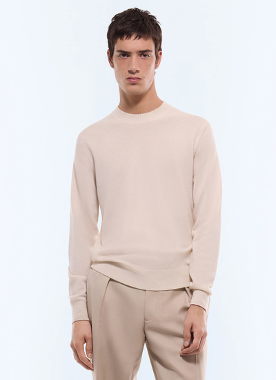 Men's sweater ecru certified cashmere Fursac - A2GOUR-CA27-A002