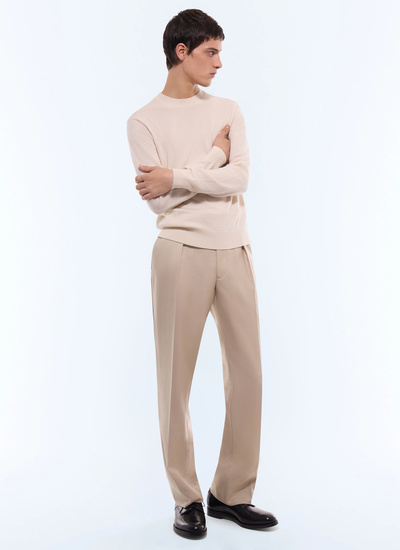 Men's ecru sweater Fursac - A2GOUR-CA27-A002