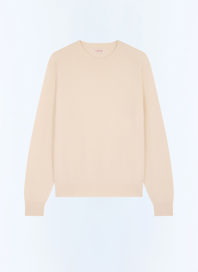 Men's white, ecru certified cashmere sweater Fursac - A2GOUR-CA27-A002
