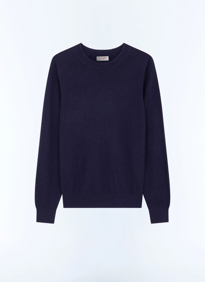 Men's blue, navy blue certified cashmere sweater Fursac - A2GOUR-CA27-D030