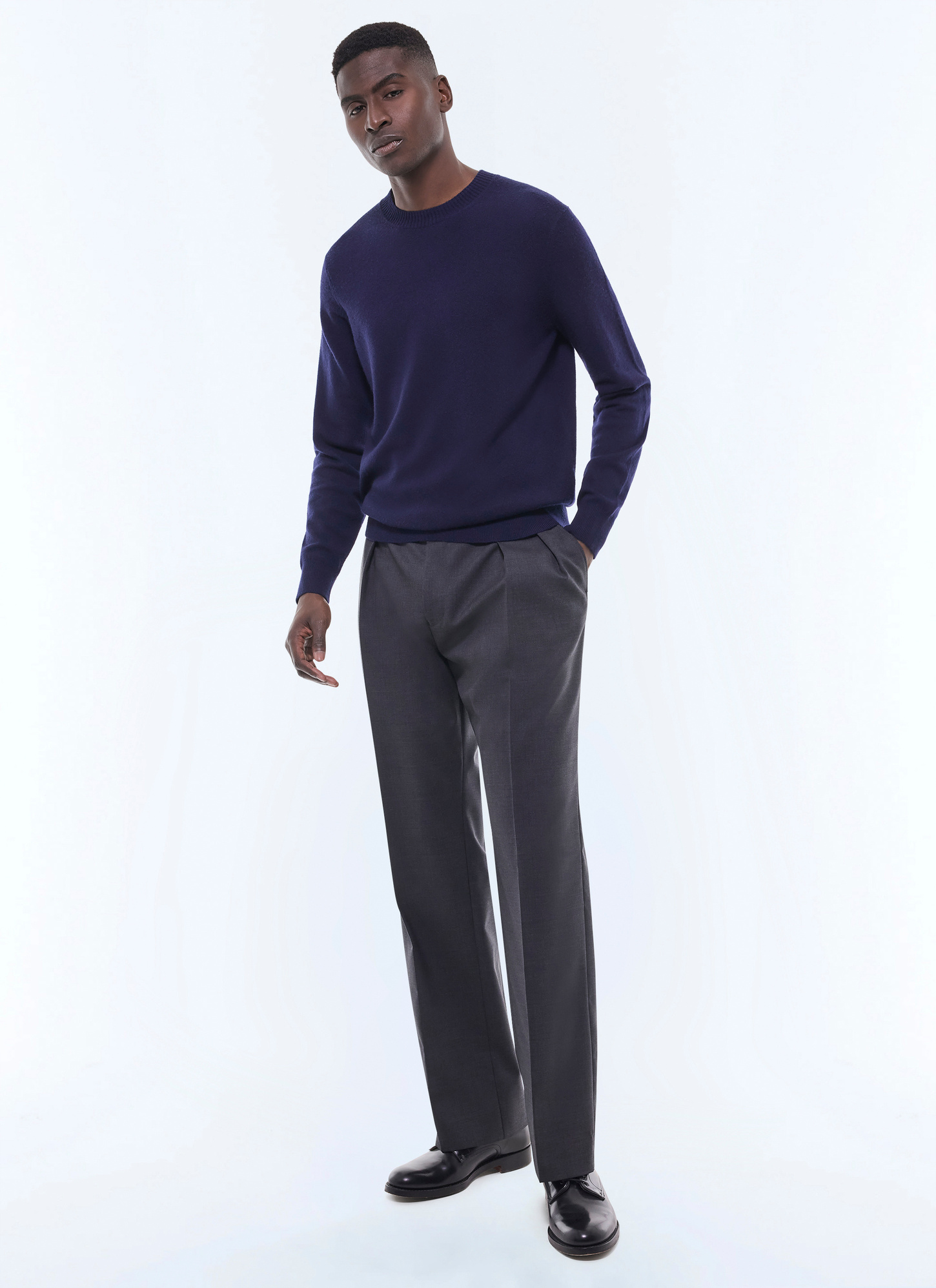 Men's navy blue sweater Fursac - A2GOUR-CA27-D030