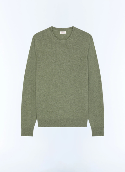 Men's sweater sage green certified cashmere Fursac - A2GOUR-CA27-H013