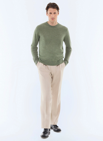 Men's sage green sweater Fursac - A2GOUR-CA27-H013