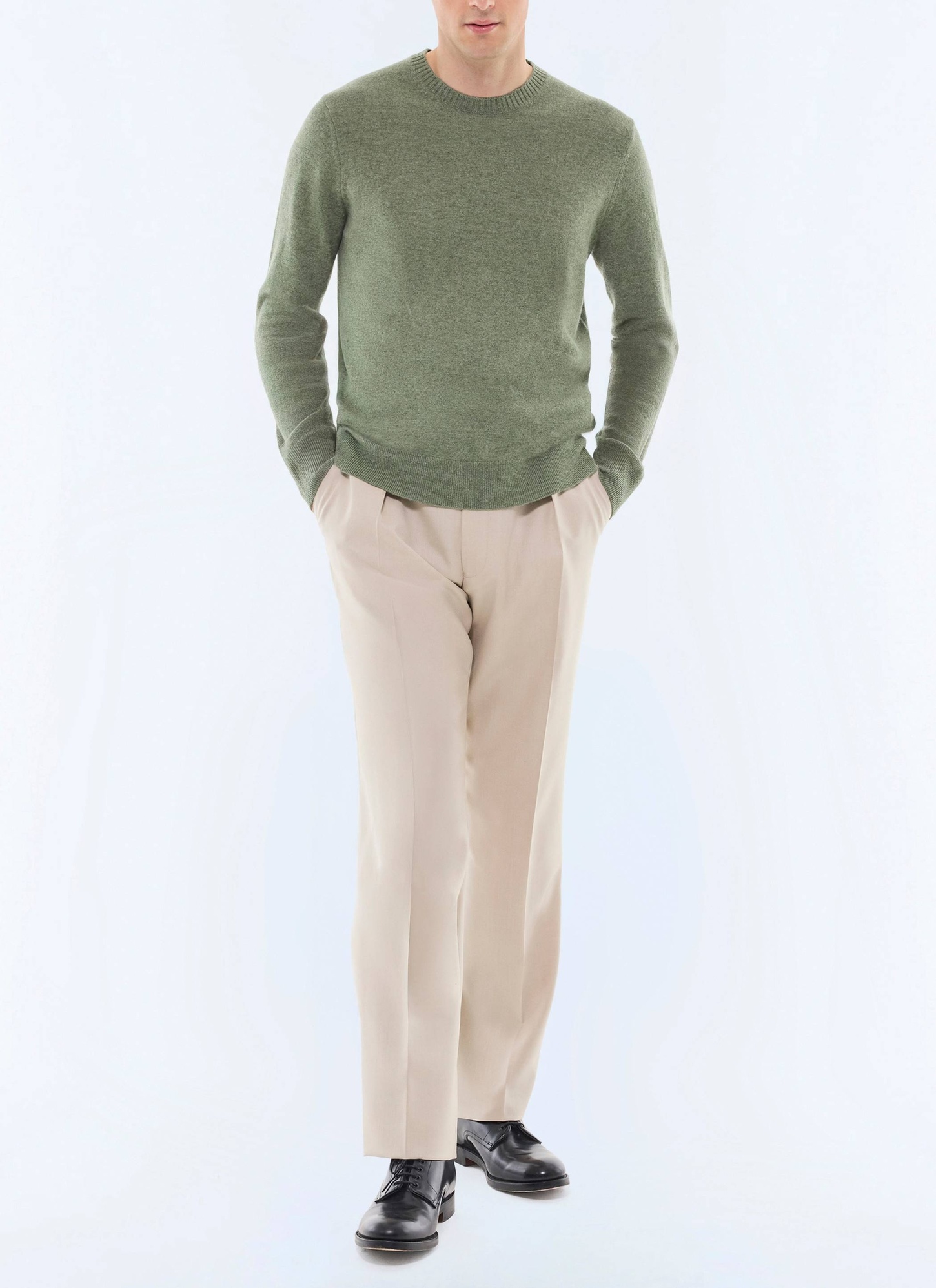 Men's sage green sweater Fursac - A2GOUR-CA27-H013