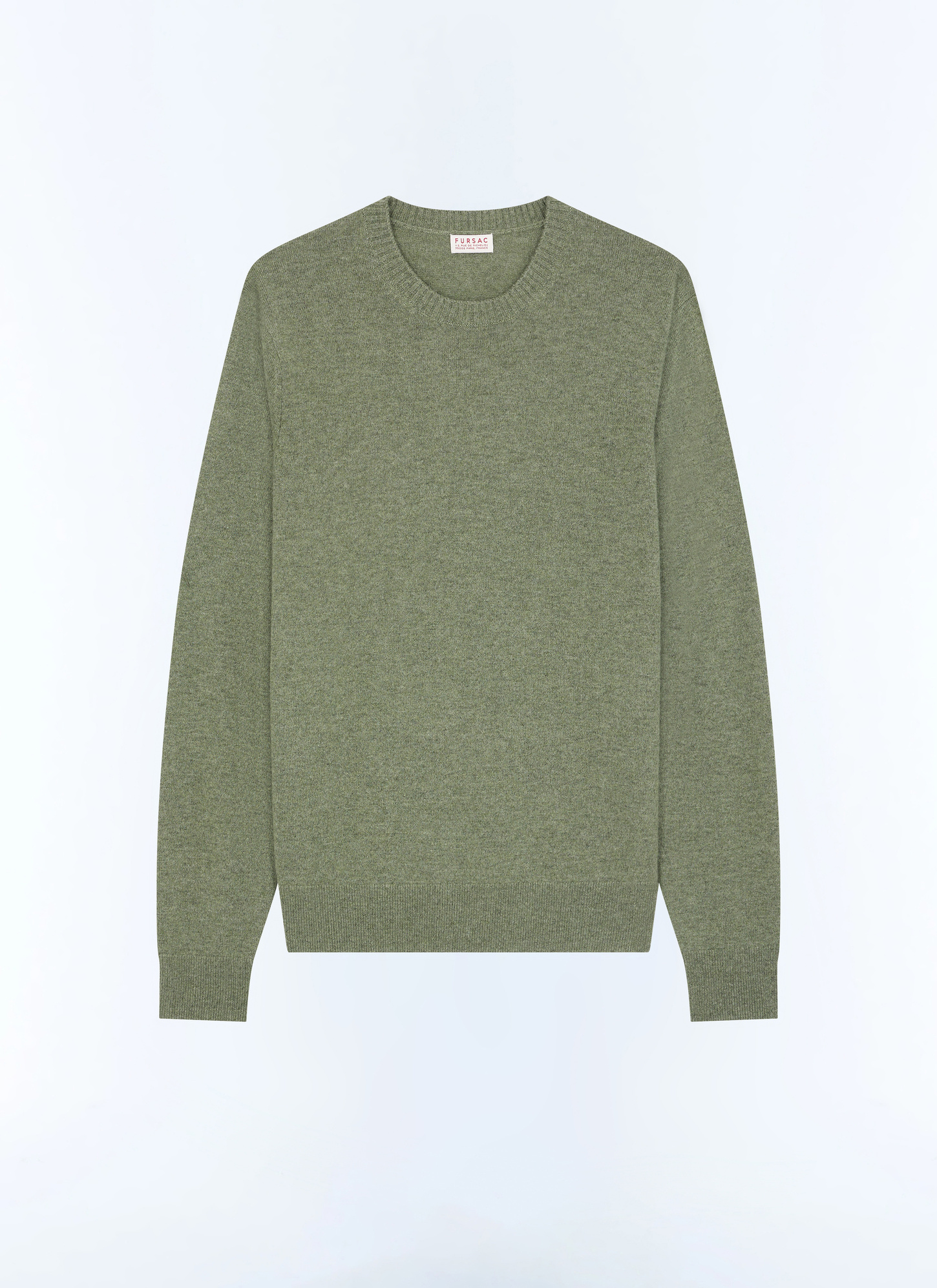 Men's sweater sage green certified cashmere Fursac - A2GOUR-CA27-H013
