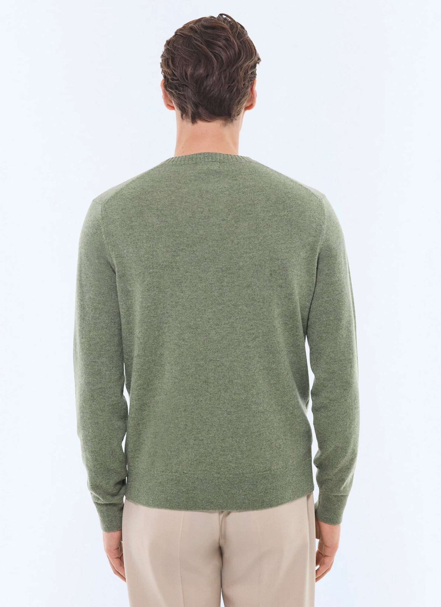 Men's green certified cashmere sweater Fursac - A2GOUR-CA27-H013