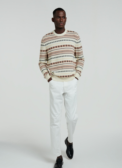 Men's sweater beige cotton and cashmere Fursac - 22EA2VEME-VA15/08