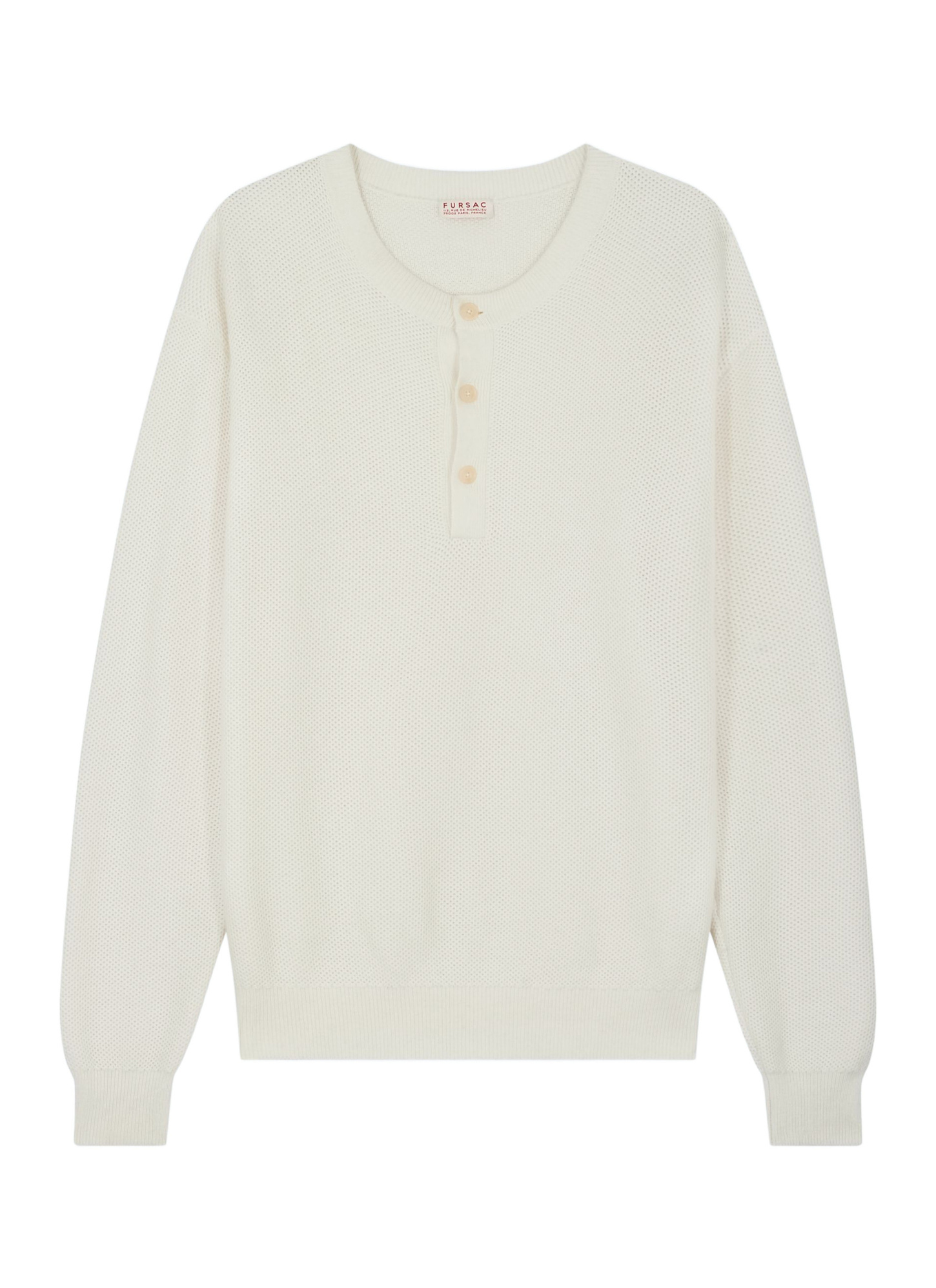 Fursac men's sweater - Ecru cotton and cashmere sweater A2FLEY-FA05-A002