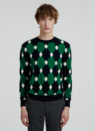Men's sweater green cotton and cashmere Fursac - 22EA2VOME-VA06/41