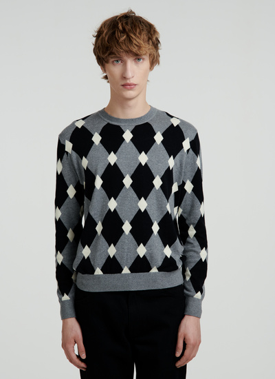 Men's sweater grey cotton and cashmere Fursac - A2VOME-VA06-22