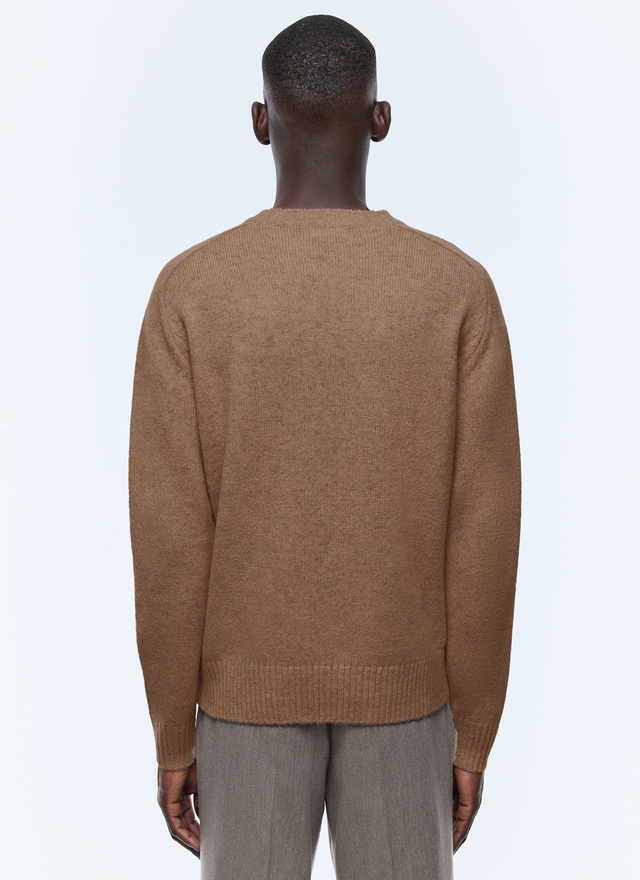 Men's beige, ecru certified wool sweater Fursac - A2ETLA-EA15-A006