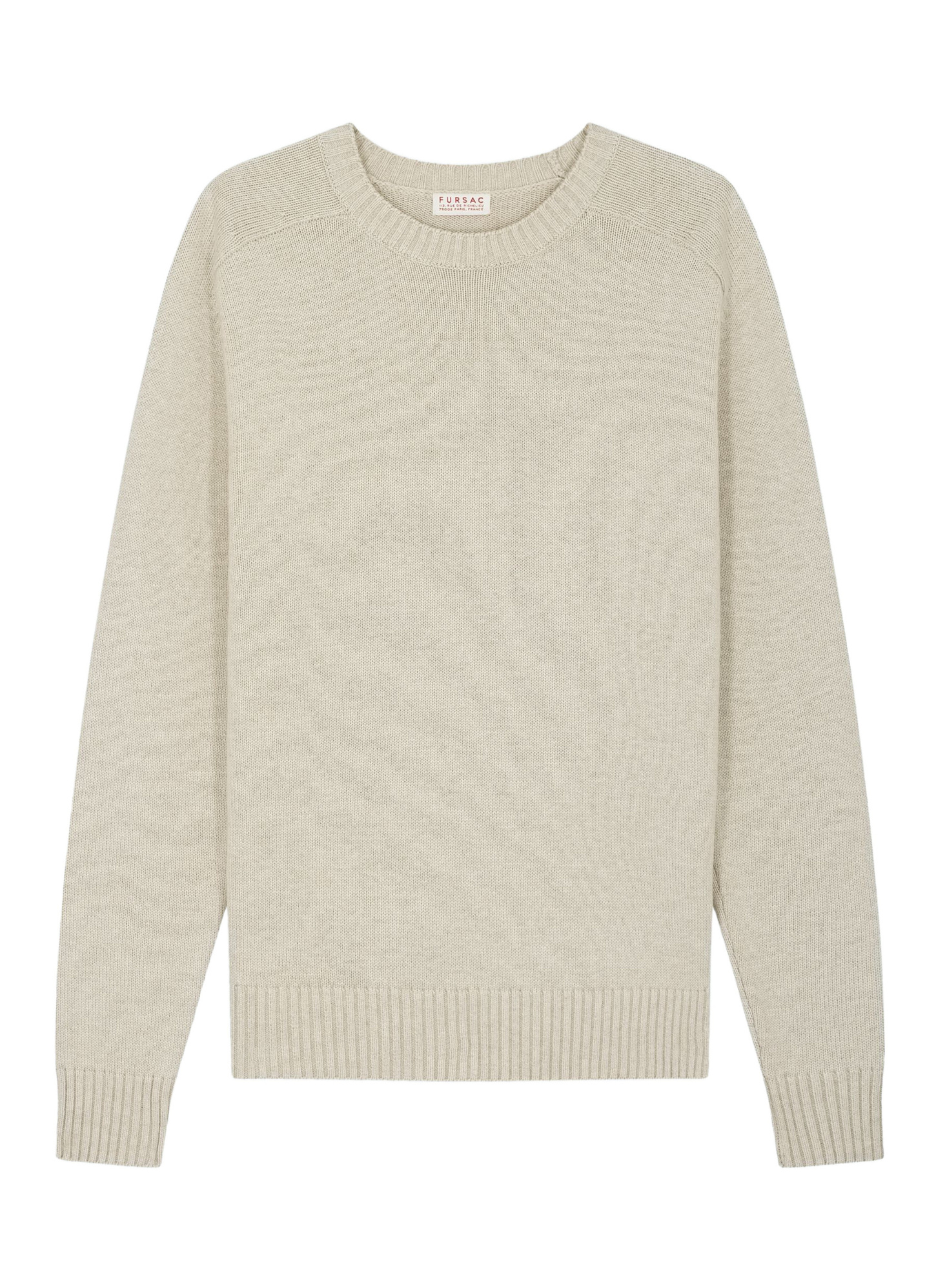 Men's sweater beige wool and certified cotton Fursac - A2ETLA-FA08-A006