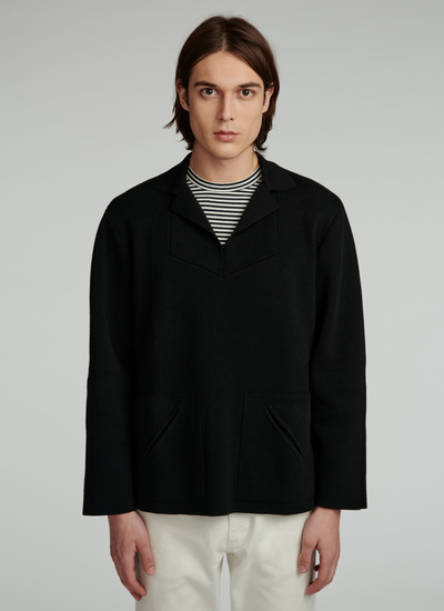 Men's sweater black cotton Fursac - 22EA2VUMU-VA12/20