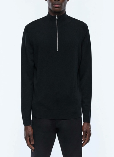 Men's sweater black certified wool Fursac - A2ERYS-EA18-B020