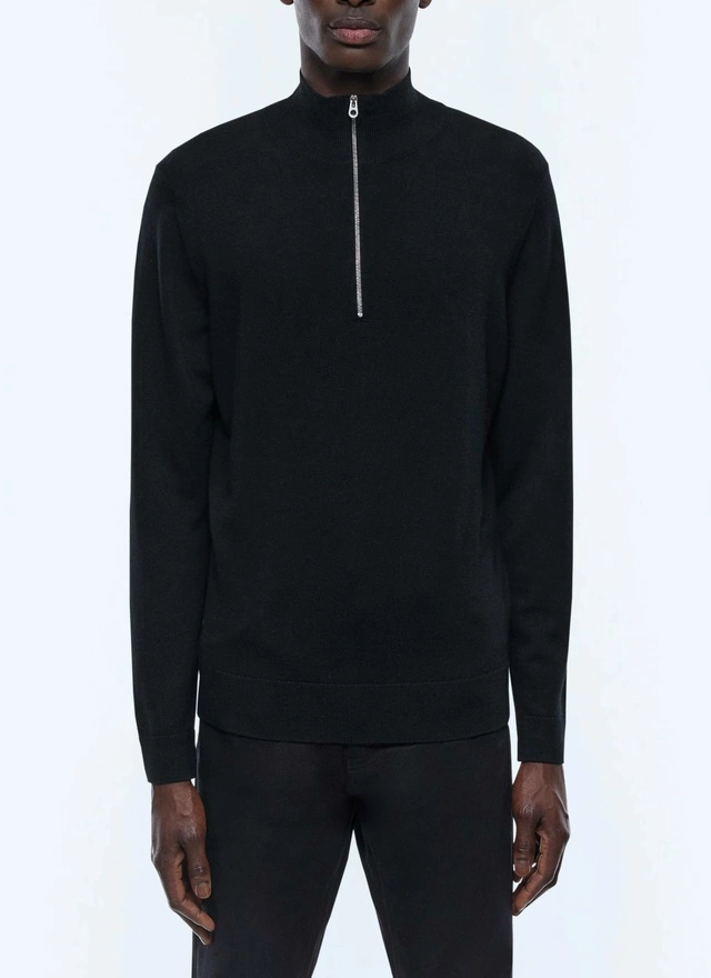 Men's sweater black certified wool Fursac - A2ERYS-EA18-B020