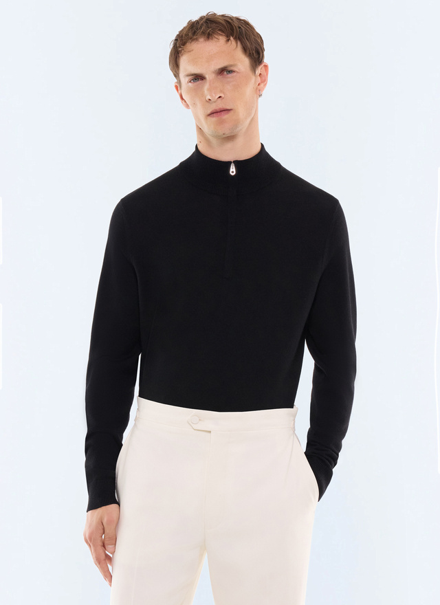 Men's sweater black main fabric: 100% woollining: none Fursac - A2ERYS-LA15-B020