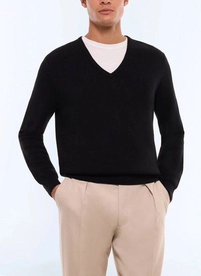 Men's sweater black wool Fursac - A2GAVE-GA12-B020