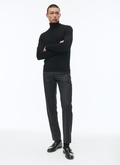 Black merino wool roll neck sweater - A2OROL-MA03-20