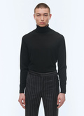 Black merino wool roll neck sweater - A2OROL-MA03-20