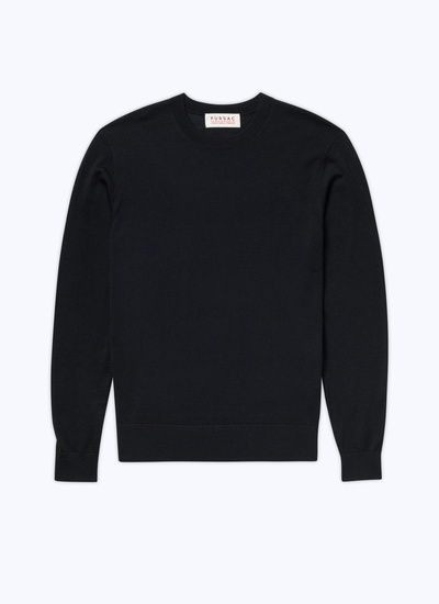 Black merino wool sweater