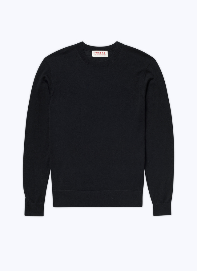 Men's black merino wool sweater Fursac - A2ORYS-MA03-20