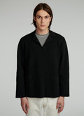 Black cotton pea jacket sweater - A2VUMU-VA12-20