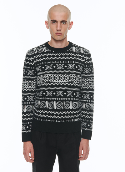 Men's sweater black wool Fursac - A2CAIR-CA14-B001