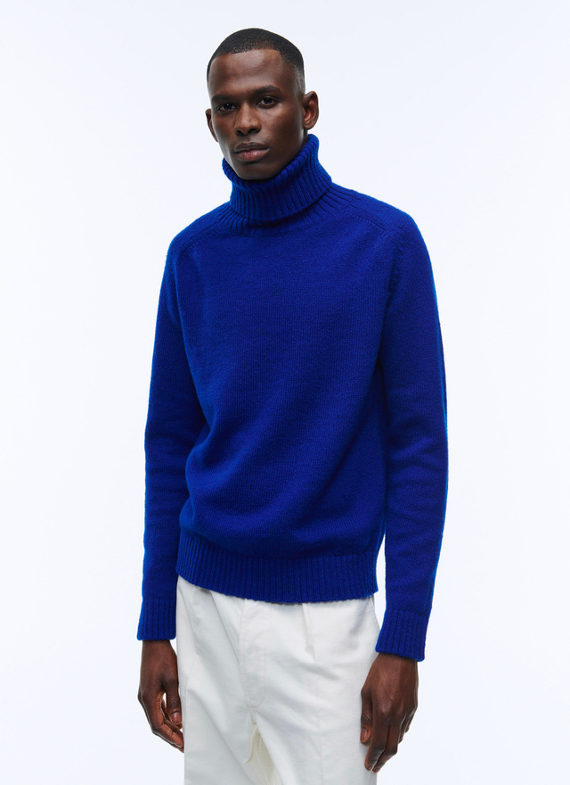 Men's sweater blue wool and nylon Fursac - 22HA2ASAD-AA21/34