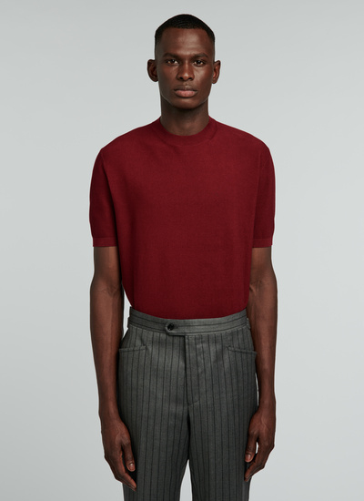 Men's sweater burgundy cotton Fursac - 22EA2SATI-SA01/74