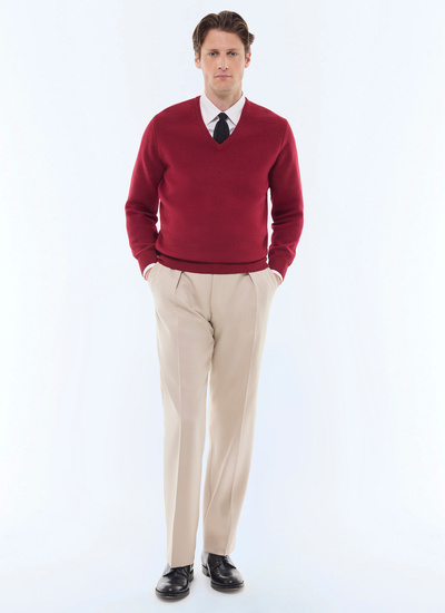 Men's burgundy sweater Fursac - A2GAVE-GA12-C014