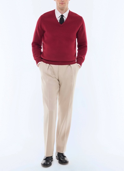 Men's burgundy sweater Fursac - A2GAVE-GA12-C014
