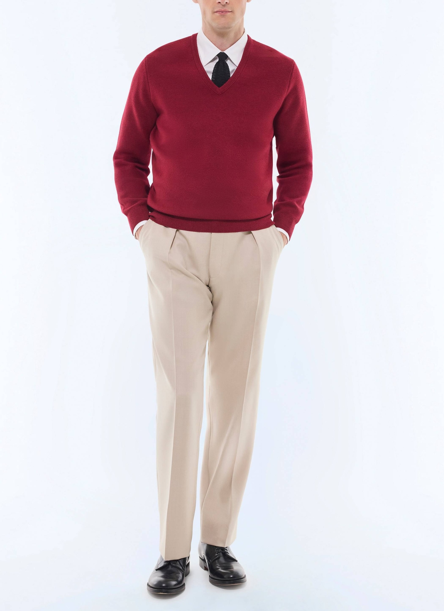 Men's burgundy sweater Fursac - A2GAVE-GA12-C014