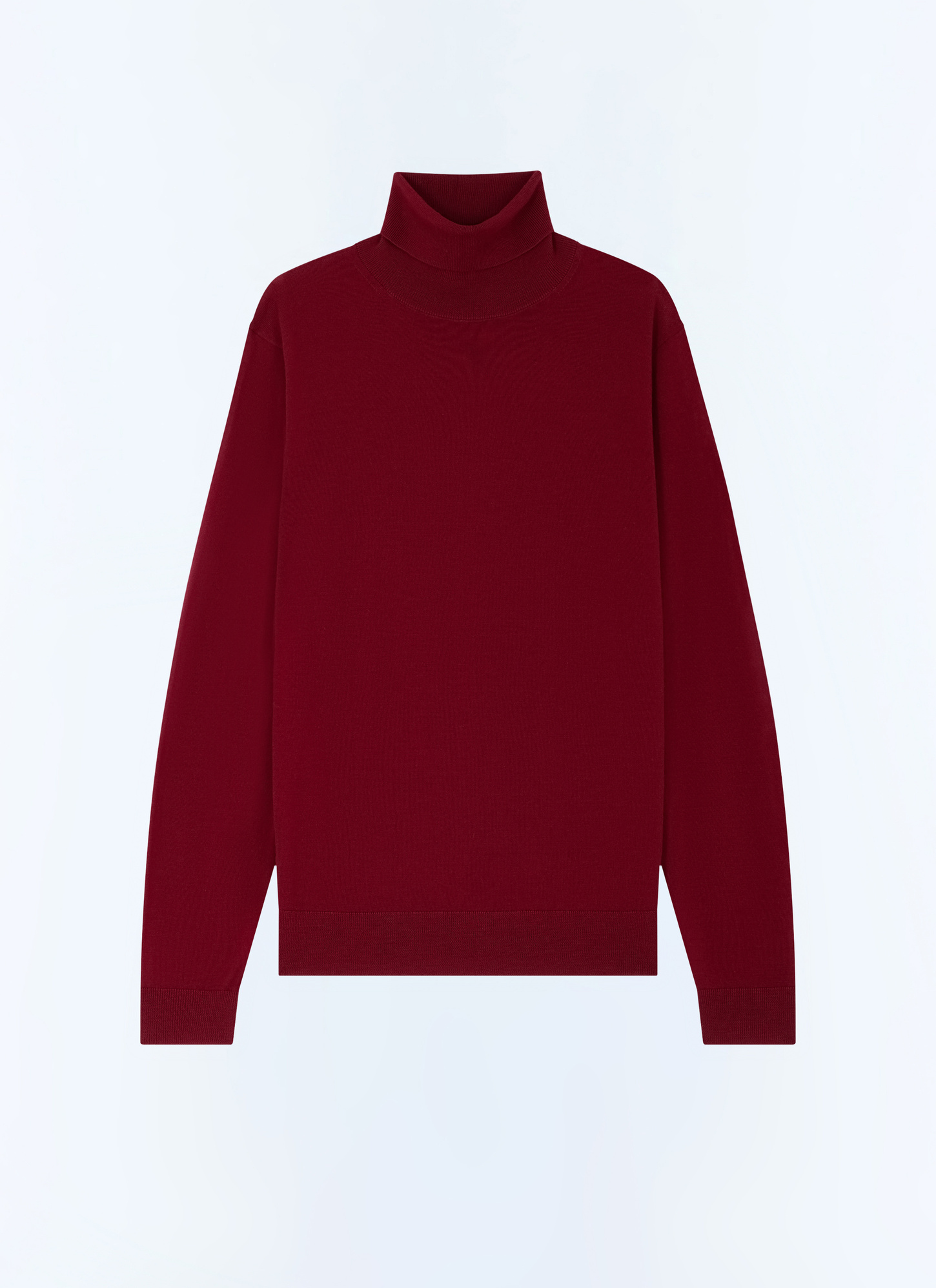 Men's red, bordeaux certified merino wool sweater Fursac - A2OROL-MA03-C014