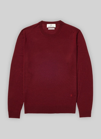 Men's red, bordeaux merino wool sweater Fursac - A2ORYS-MA03-73