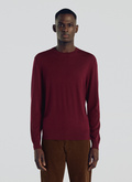 Burgundy merino wool round neck sweater - A2ORYS-MA03-73