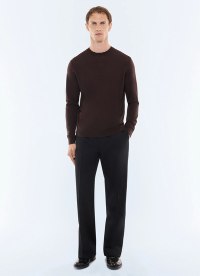 Men's chocolate sweater Fursac - A2ORYS-LA01-G019