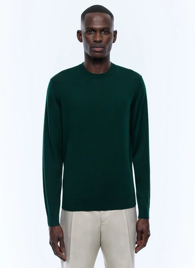 Men's sweater dark green merino wool Fursac - A2ORYS-MA03-H014