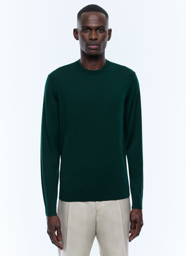 Dark Green Round Neck Jumper for Men Fursac A2ORYS MA03 H014