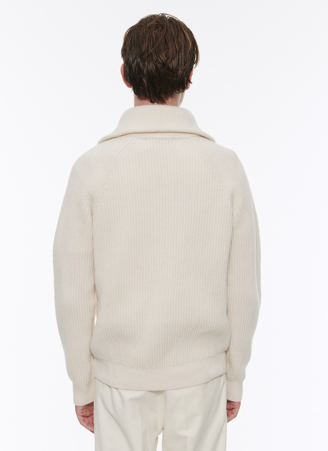 Fursac men's sweater - Ecru ecru merino wool sweater 22HA2AMIO-AA07/02