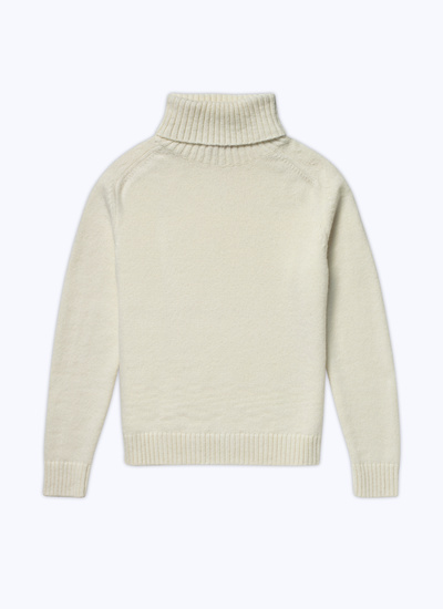 Men's white, ecru wool and nylon sweater Fursac - A2ASAD-AA21-02