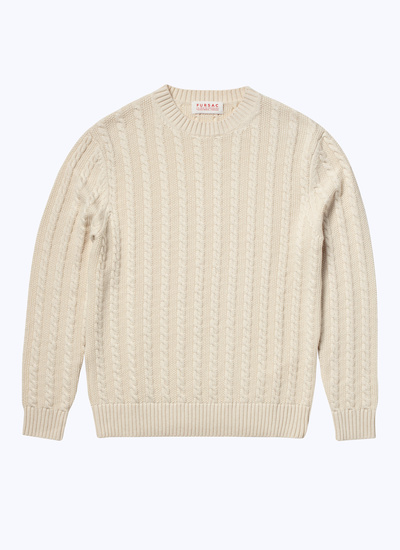 Men's ecru sweater Fursac - A2BADE-BA08-03