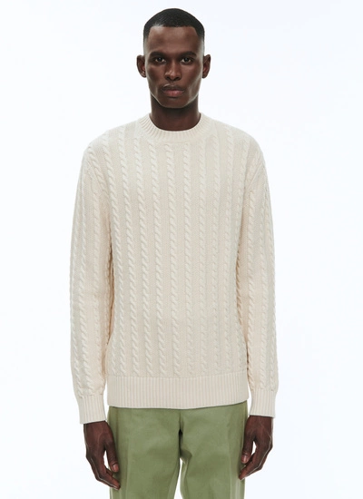 Men's sweater ecru wool and cotton Fursac - A2BADE-BA08-03