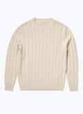 Ecru wool and cotton cable knit sweater - A2BADE-BA08-03